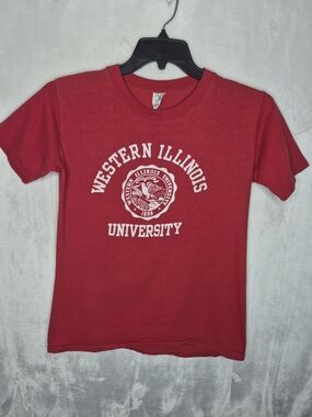 Vintage Velva Sheen Western Illinois University T Shirt Size Large